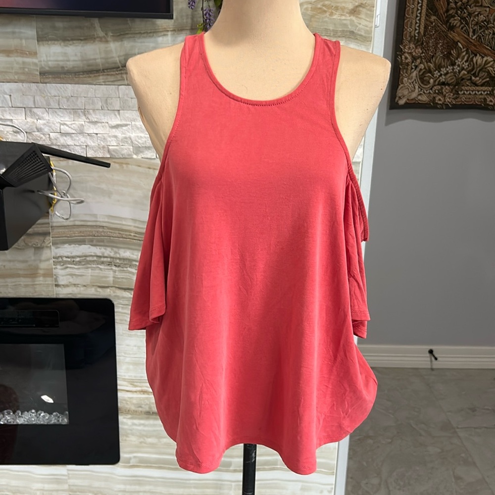 BCBGMAXAZBIA New With Tags Cold Shoulder Orange Top. Size M